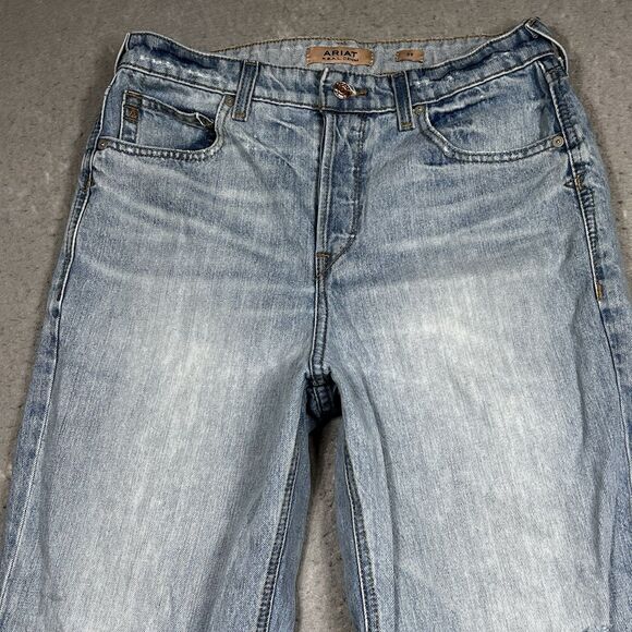 Ariat Jeans Womens 29 Blue Ultra High Rise Relaxed Straight Distressed Denim - Picture 2 of 16